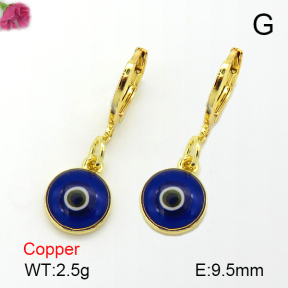 Enamel & Eye Patch Imported from Italy  Fashion Copper Earrings  F7E300089vbnb-G030