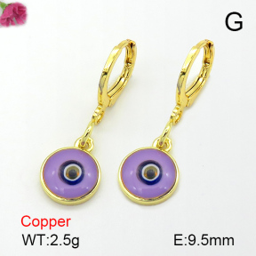 Enamel & Eye Patch Imported from Italy  Fashion Copper Earrings  F7E300090vbnb-G030