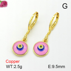 Enamel & Eye Patch Imported from Italy  Fashion Copper Earrings  F7E300091vbnb-G030