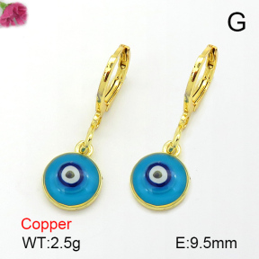 Enamel & Eye Patch Imported from Italy  Fashion Copper Earrings  F7E300092vbnb-G030