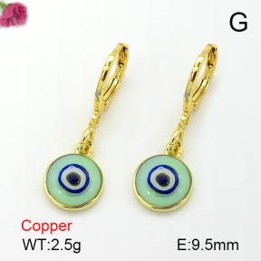 Enamel & Eye Patch Imported from Italy  Fashion Copper Earrings  F7E300093vbnb-G030