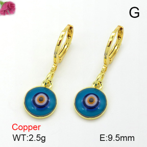 Enamel & Eye Patch Imported from Italy  Fashion Copper Earrings  F7E300094vbnb-G030