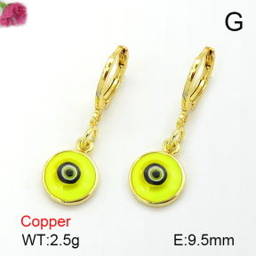 Enamel & Eye Patch Imported from Italy  Fashion Copper Earrings  F7E300095vbnb-G030