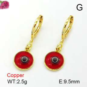 Enamel & Eye Patch Imported from Italy  Fashion Copper Earrings  F7E300096vbnb-G030