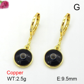 Enamel & Eye Patch Imported from Italy  Fashion Copper Earrings  F7E300097vbnb-G030