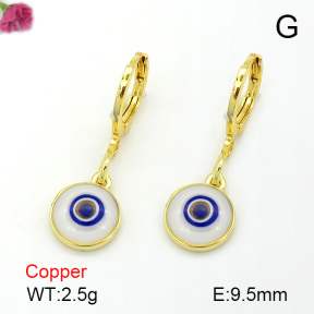 Enamel & Eye Patch Imported from Italy  Fashion Copper Earrings  F7E300098vbnb-G030