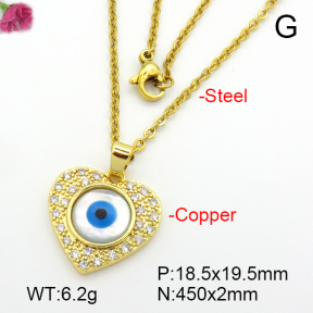 Shell & Zirconia  Fashion Copper Necklace  F7N300179ablb-G030