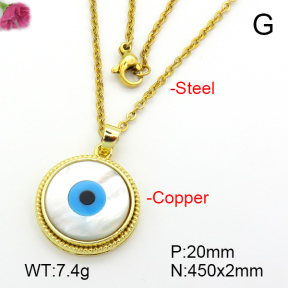 Shell  Fashion Copper Necklace  F7N300181abol-G030