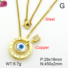 Shell & Zirconia  Fashion Copper Necklace  F7N300182ablb-G030