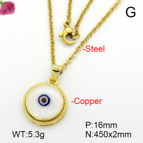 Enamel & Eye Patch Imported from Italy  Fashion Copper Necklace  F7N300190baka-G030