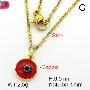 Enamel & Eye Patch Imported from Italy  Fashion Copper Necklace  F7N300195aajl-G030