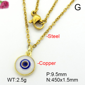 Enamel & Eye Patch Imported from Italy  Fashion Copper Necklace  F7N300196aajl-G030