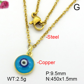 Enamel & Eye Patch Imported from Italy  Fashion Copper Necklace  F7N300198aajl-G030