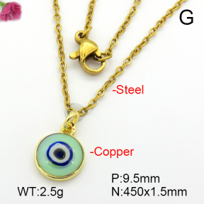 Enamel & Eye Patch Imported from Italy  Fashion Copper Necklace  F7N300199aajl-G030
