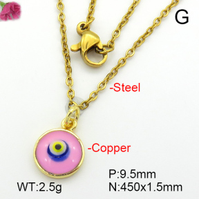 Enamel & Eye Patch Imported from Italy  Fashion Copper Necklace  F7N300200aajl-G030