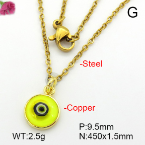 Enamel & Eye Patch Imported from Italy  Fashion Copper Necklace  F7N300201aajl-G030