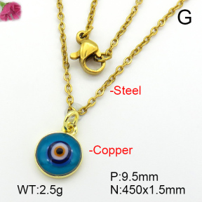 Enamel & Eye Patch Imported from Italy  Fashion Copper Necklace  F7N300203aajl-G030