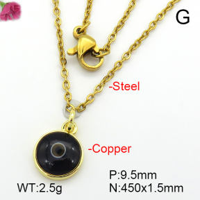 Enamel & Eye Patch Imported from Italy  Fashion Copper Necklace  F7N300204aajl-G030