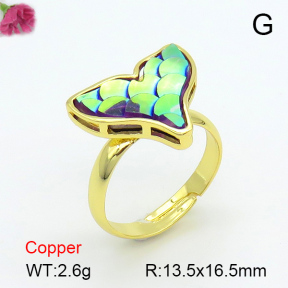 Resin  Fashion Copper Ring  F7R400386ablb-G030