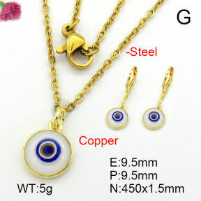 Enamel & Eye Patch Imported from Italy  Fashion Copper Sets  F7S001067bhbl-G030