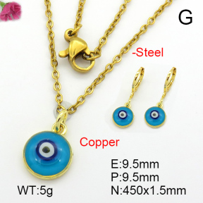 Enamel & Eye Patch Imported from Italy  Fashion Copper Sets  F7S001069bhbl-G030