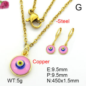 Enamel & Eye Patch Imported from Italy  Fashion Copper Sets  F7S001071bhbl-G030