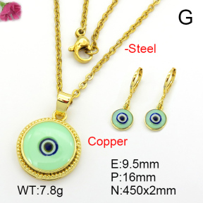 Enamel & Eye Patch Imported from Italy  Fashion Copper Sets  F7S001077vhha-G030