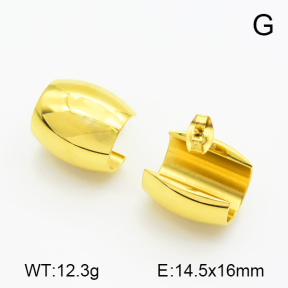 Handmade Polished  Hollow Semicircle  Stainless Steel Earrings  7E2000100bhva-066