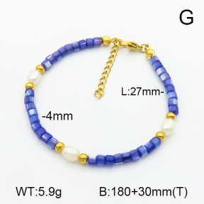 Shell & Cultured Freshwater Pearls  Stainless Steel Bracelet  7B3000066vhkb-908
