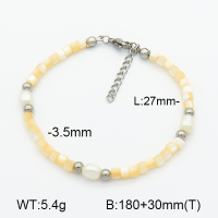 Shell & Cultured Freshwater Pearls  Stainless Steel Bracelet