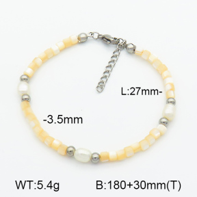 Shell & Cultured Freshwater Pearls  Stainless Steel Bracelet  7B3000071ahjb-908