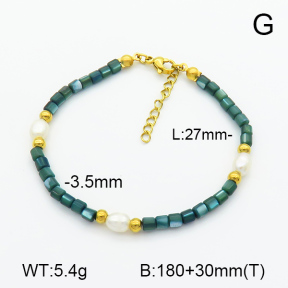 Shell & Cultured Freshwater Pearls  Stainless Steel Bracelet  7B3000072vhkb-908
