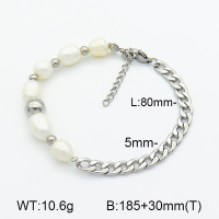 Cultured Freshwater Pearls  Stainless Steel Bracelet
