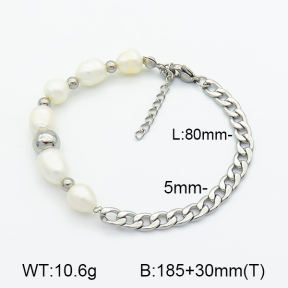 Cultured Freshwater Pearls  Stainless Steel Bracelet  7B3000081bhia-908