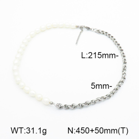 Cultured Freshwater Pearls  Stainless Steel Necklace  7N3000051ahpv-908