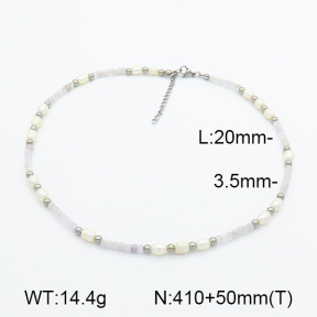 Natural Kunzite & Cultured Freshwater Pearls  Stainless Steel Necklace  7N3000056aijb-908