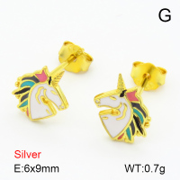 Enamel    925 Silver Earrings  JUSE70017bhhp-925