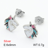 Enamel    925 Silver Earrings  JUSE70018bhhp-925