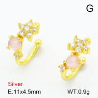 Zircon & Opal  Star  925 Silver Earrings  JUSE70020bbph-925