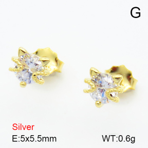 Zircon  Fox  925 Silver Earrings  JUSE70025bbov-925