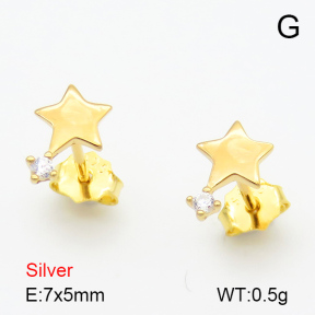 Zircon  Star  925 Silver Earrings  JUSE70028bbno-925