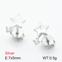 Zircon  Star  925 Silver Earrings  JUSE70029bbno-925