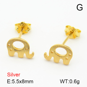 Brushed  Elephant  925 Silver Earrings  JUSE70030abol-925