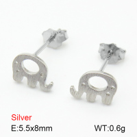 Brushed  Elephant  925 Silver Earrings  JUSE70031abol-925