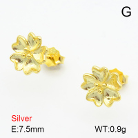 Flower  925 Silver Earrings  JUSE70040bbpo-925