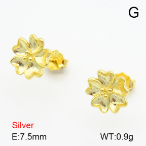 Flower  925 Silver Earrings  JUSE70040bbpo-925