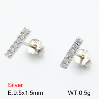 Zircon  Strip  925 Silver Earrings  JUSE70042bboi-925