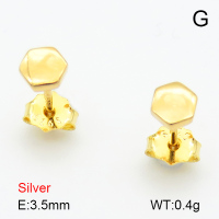 Hexagon  925 Silver Earrings  JUSE70051vbnl-925