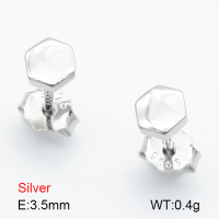 Hexagon  925 Silver Earrings  JUSE70052vbnl-925