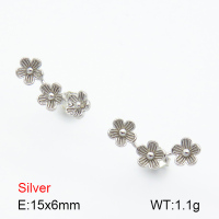 Flower  925 Silver Earrings  JUSE70067bhhh-925